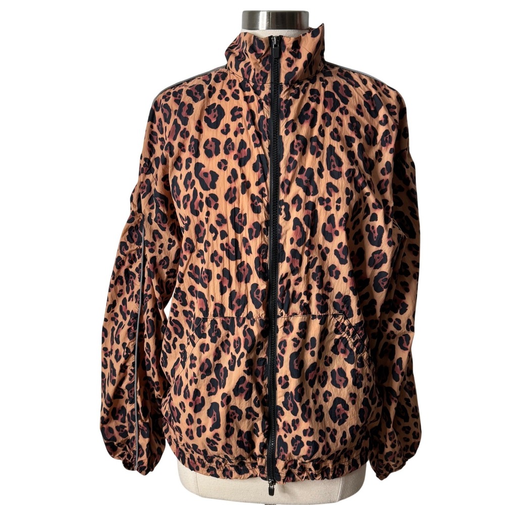Fabletics Oversized Flyweight Leopard Print Windbreaker Full Zip Womens Medium